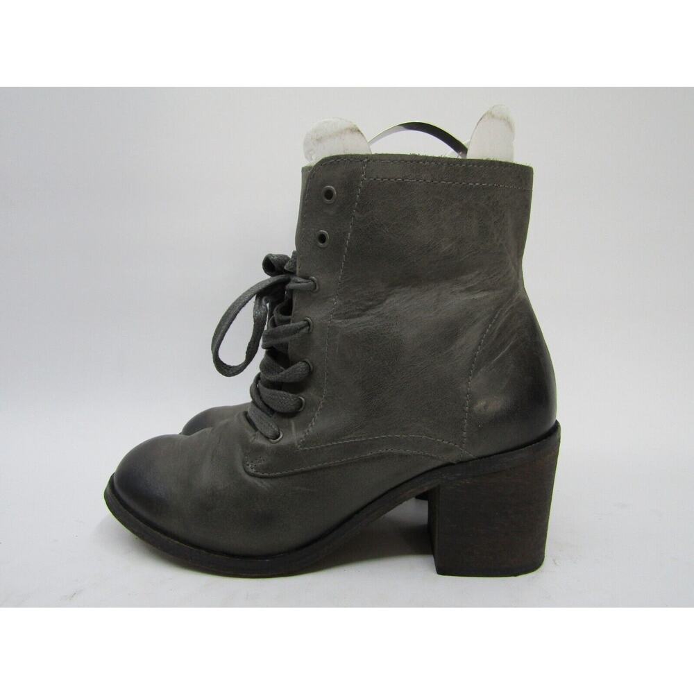 Office London Womens Size 40 EUR Gray Leather Lace Up Ankle Fashion Boots Bootie